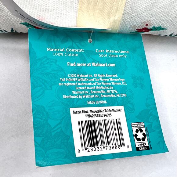 New The Pioneer Woman Maize Bird Holiday Table Runner - Picture 4 of 7